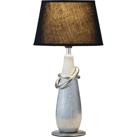 Lampe de chevet Evelyn noir/argent céramique E14 Rabalux (1/4)