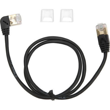 Câble Ethernet CAT8 0.6m Haute Vitesse, Blindé, Connecteurs RJ45 Dorés, pour Réseau Fibre Optique (1/5)