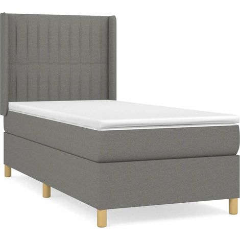 Maison Exclusive - Boxspringbett mit Matratze Dunkelgrau 100x200 (1/5)