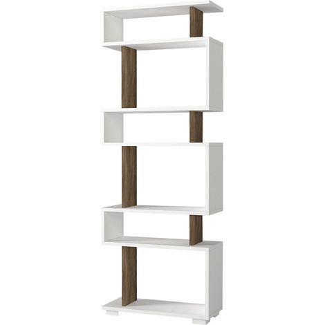 Bibliothèque en bois "Blok" - 60 x 19 x 165 cm - Marron