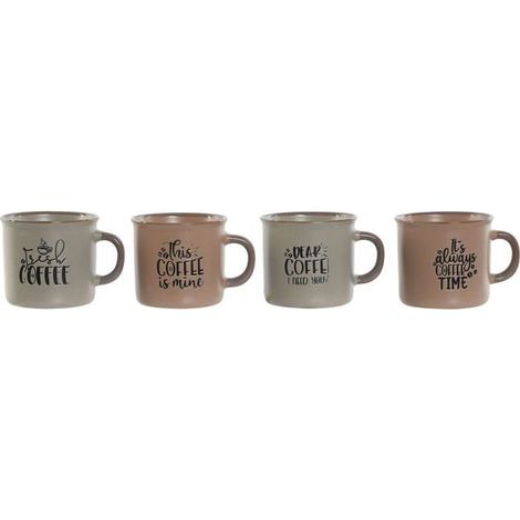 Kaffeetassen-Set aus Steinzeug - Home ESPRIT - 4 Teile - 180 ml - Mehrfarbig - 6x7,6x7 cm - Hitzebeständig (1/5)