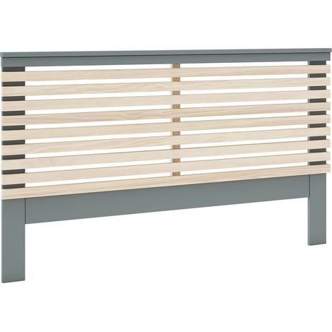 CANACA - Tête de Lit 135/140 Scandinave MDF et Pin Massif Gris Vert