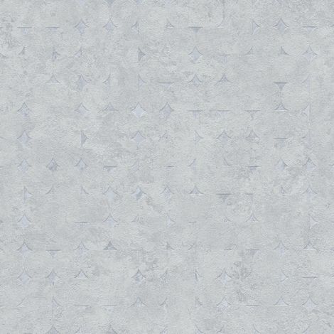 Carta da parati grafica Profhome 396566 Carta da parati TNT strutturata con il used look ed accenti metallici grigio argento 5,33 m2