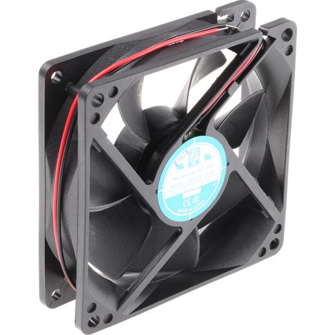 Ventilateur axial RS PRO 12 V dc, 88.3m³/h, 92.5 x 92.5 x 25mm, 2.9W ( Prix pour 1 ) (1/3)