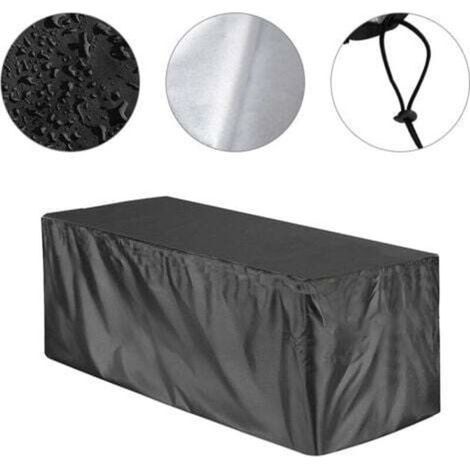 Telo di copertura impermeabile per contenitore da giardino, copertura per cassapanca da patio con cerniera, tessuto Oxford 210D, protezione UV – Rettangolare (123x62x55 cm)