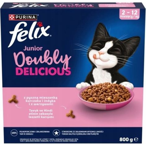 Croquettes Felix pour chatons, poulet, dinde et légumes, 800 g, 1 pièce. (1/3)