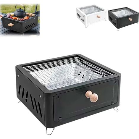 Barbecue de table à charbon - GRANDSALEY - Style japonais - Compact & portable - Noir - Fer durable (1/5)
