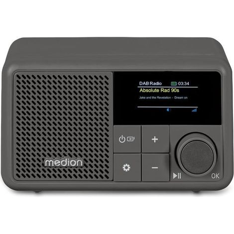 Mini-Radio - MEDION - DAB/FM - Mono 2W RMS - Grau