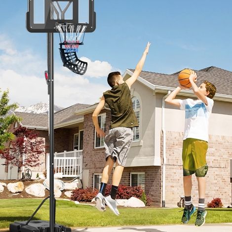 Rebounder de baloncesto giratorio 360° con rampa de rebote, negro, plástico (1/5)