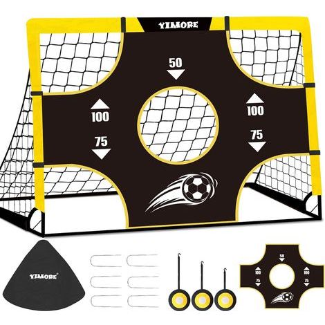 But de Football pour Enfants 3 en 1 - Cage de Foot Enfant Exterieur avec Sac de Transport 120 90 90cm Cages et Mini Buts Idéal pour Le Jardin (1/5)