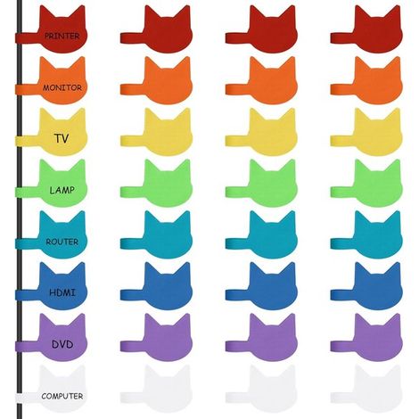 Etiquetas para cables - Identificación de cables - Crear pedido - Diseño reutilizable - 32 unidades - Multicolor (1/5)