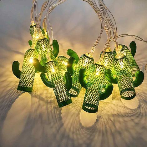 Ces guirlandes lumineuses en fer forgé en forme de cactus, 20 ampoules, parfaites pour la décoration murale lors de mariages (1/5)