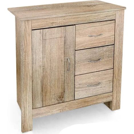 Meuble de rangement moderne en bois effet chêne 80 x 35 x 80 cm