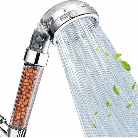 pommeau De Douche 23 X 9 Cm, Conomie D'eau Filtre Haute Pression, Pommeau De Douche Main Avec Fonction De Pulvrisation 3 Modes Pour La Peau Et (1/5)