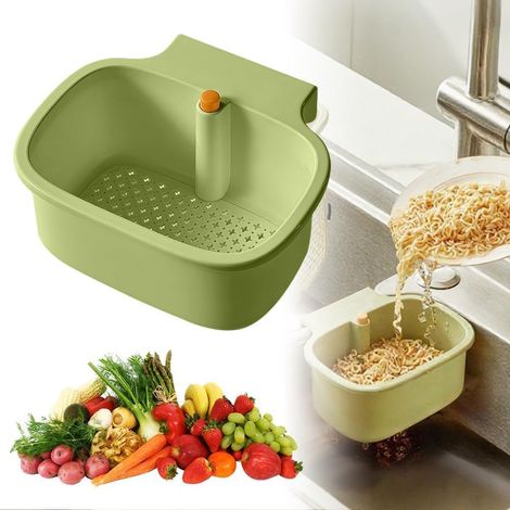 1 Passoire Cuisine, Plastique, Filtre Amovible, Ouverture Rotative, Pour Lavage Et Déchets Alimentaires