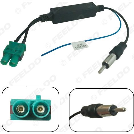 Compatible avec les antennes radio Volkswagen Touareg, Cayenne et Audi avec amplificateurs, convertisseur FM radio FAKRA double tête