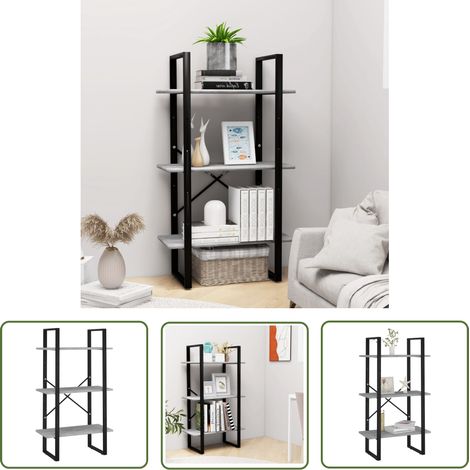 The Living Store Lagerregal Betongrau 60x30x105 cm Holzwerkstoff - Regal - Holzregal - Lagerschrank - Wohnwand - Etagenregal (1/5)