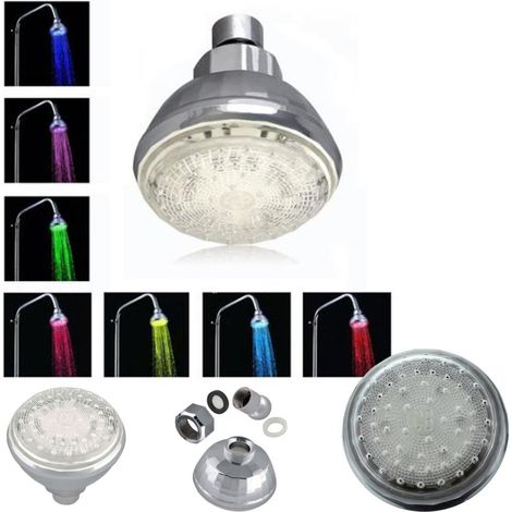 Trade Shop - DUSCHKOPF LED MISCHER MEHRFARBIG FARBEN ERSATZ DUSCHKOPF - Blau (1/5)