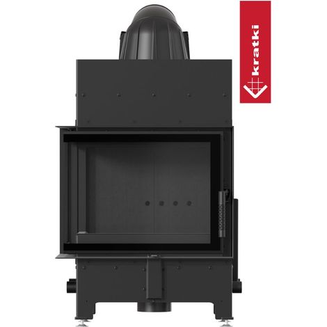 Kratki Kamineinsatz aus Stahl KRATKI FLOKI S BLACK links 8 kW Ø 160 mit Türfeder (1/5)