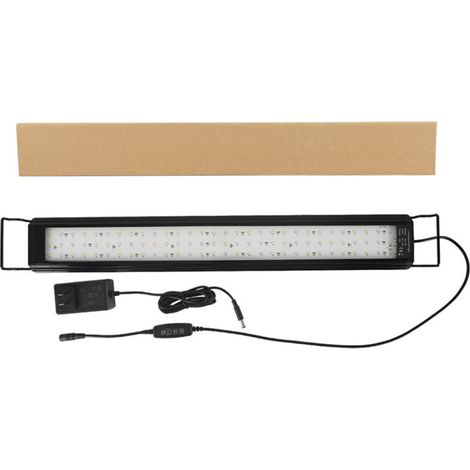 Iluminación LED de espectro completo para acuarios con soporte extensible, temporizador y brillo ajustables, y controlador externo, ideal para acuarios plantados. (1/5)