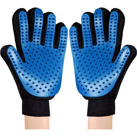 Gants de toilettage pour animaux, gants de massage magiques pour brosser les poils morts et caresser les animaux, 1 paire (1/5)