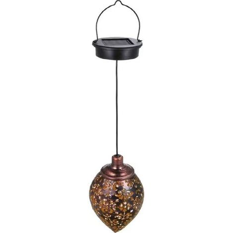 Lampe de jardin suspendue à LED alimentée à énergie solaire, lampe en métal étanche (1/5)