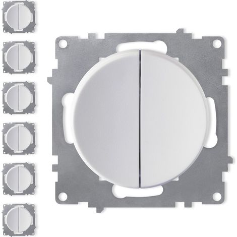 Interrupteur double, 1 voie (lot de 7) - blanc