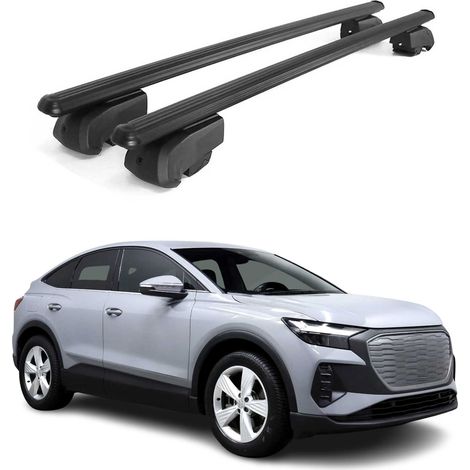OMAC Barres de toit en aluminium pour Audi Q4 e-tron 2021-2026 – City Crash – ISO/PAS 11154:2006 – Antivol inclus – Charge max 75 kg – 2 barres Noir (1/4)