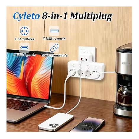 Caravan 3 Way Splitter Extension Cable CEE with 2 Schuko Plugs + 1 Industrial EEC Rubber Cable H07RN-F 3G1.5 mm for Camper Camper