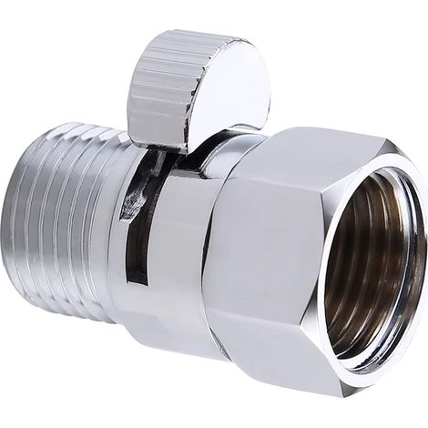 Vanne de contrôle du débit d'eau en laiton Vanne d'arrêt Régulateur de valve de pommeau de douche pour pommeau de douche et douche à main Chrome, K1140B-CH (1/5)