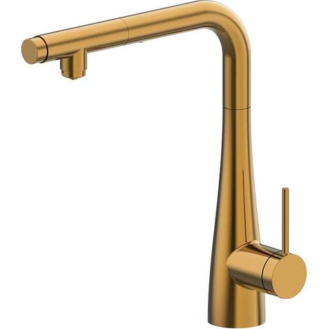 Robinet de cuisine à poignée unique  Modèle divisé  Couleur Or  Finition or brossé  [IMEX®] (1/3)