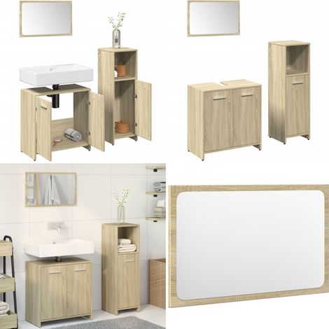 vidaXL Ensemble de meubles de salle de bain 3 pcs chêne sonoma