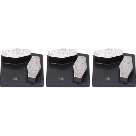 Lot de 3 chaussures abrasives diamant noir 16 pour béton, coupe agressive en forme de losange à queue d'aronde (1/5)