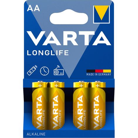 Batterie alcaline Varta LL AA LR06 per telecomando di bilancia e orologio (4 pezzi) (1/4)