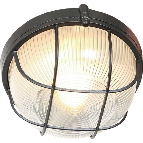 Mexlite - plafón - Lisanne - negro - vidrio metal - Ø 17cm - E27