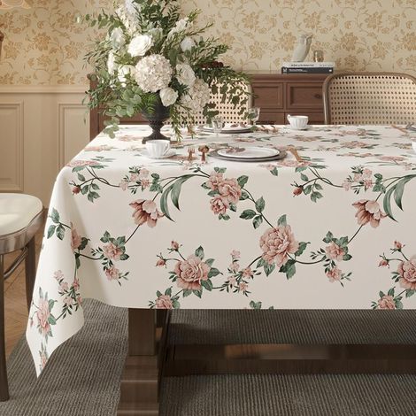 Nappe Florale Imprimée PVC - Résistante aux Taches et Chaleur - Salon / Table Basse 110x160cm (1/3)