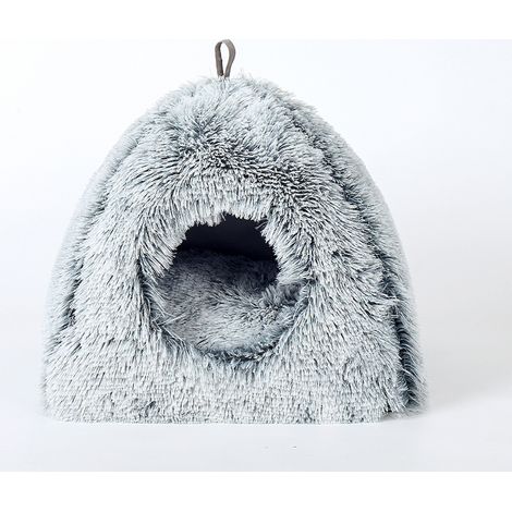 (Gris) 1 nid pour chat en forme de donut, jouet pour chats d'intérieur, niche d'extérieur pour l'hiver, tente pour animaux de compagnie B (1/3)