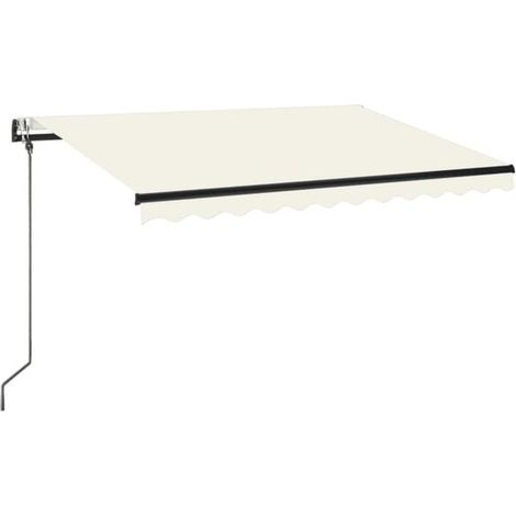 Store banne automatique avec capteur de vent et éclairage LED, 350 x 250 cm, beige (1/5)