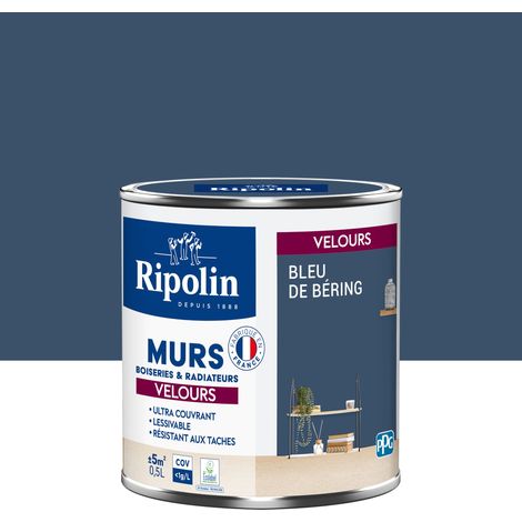 Peinture aspect Velours  - 0,5L - Bleu de Bering - Ripolin (1/5)
