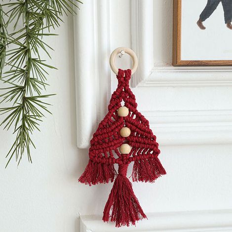 Guirlande Macramé - Décoration Arbre De Noël En Corde Coton - Ornements Suspendus Boho Pour Fête D'hiver Et Nouvel An - Lot De 1 (1/5)