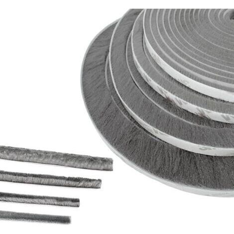 Joint de brosse de porte, 1m (L) x 9 mm (l) x 23 mm (P), gris, joint de porte et de fenêtre insonorisé, joint de brosse adhésif (1/4)