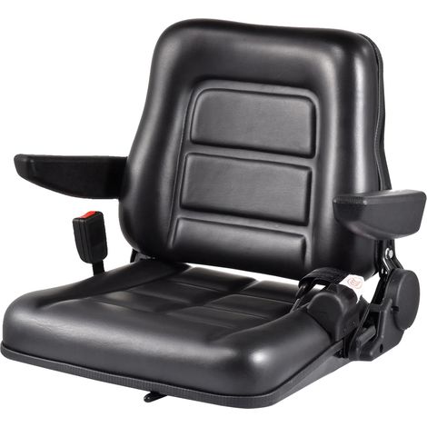 Siège de chariot élévateur, accoudoirs réglables, design confortable, noir (1/2)