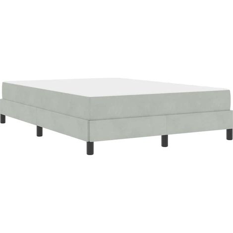 Lit double,Lit adulte,Lit boxspring avec matelas Gris clair 140 x 190 cm Velours (1/5)