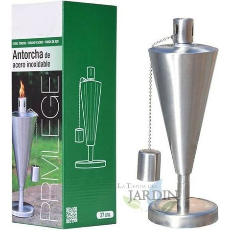 Torche de Jardin en Acier Inox 27 cm - Durent toute la Nuit