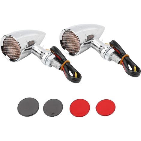 Clignotant de moto, feu stop, Vintage, accessoire de Modification de calandre, blanc, 2 pièces.