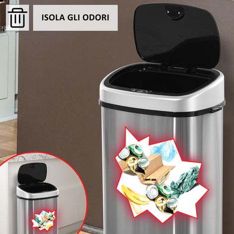 Poubelle automatique 58L avec couvercle à capteur infrarouge, en acier ABS, dimensions 40,9 × 28,9 × 68 cm, idéale pour cuisine et salle de bain (1/5)