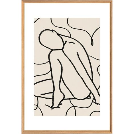 Tableau mural encadré silhouette 65x97 cm - Tableau Mural Décoratif - Image Encadrée Imprimée en HD - Impression 65x97 cm sur Fibres de Bois FSC - Finition Mate - Fabriqué en France (1/5)