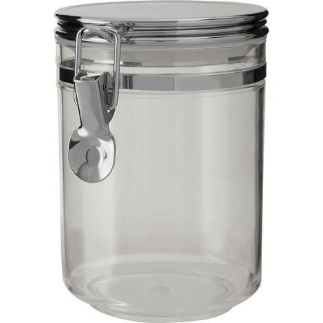 Premier Housewares Medium Canister With Silver Finish Lid Kitchen Canisters For Food Storage Airtight Jar / Jars For Tea Coffee Sugar And Spices 10 x 15 x 13 (1/4)