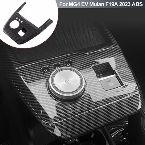 Cache de console centrale en fibre de carbone pour voiture, avec autocollant pour levier de vitesses et cadre de panneau, compatible avec MG4 EV Mulan F19A 2023 ABS (1/5)