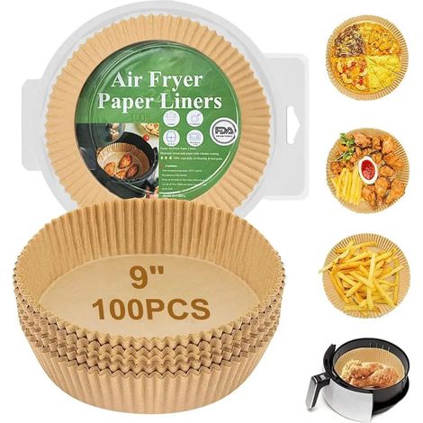 Feuilles de papier sulfurisé jetables (100 pièces), papier antiadhésif pour friteuse à air, accessoires de qualité alimentaire (1/5)